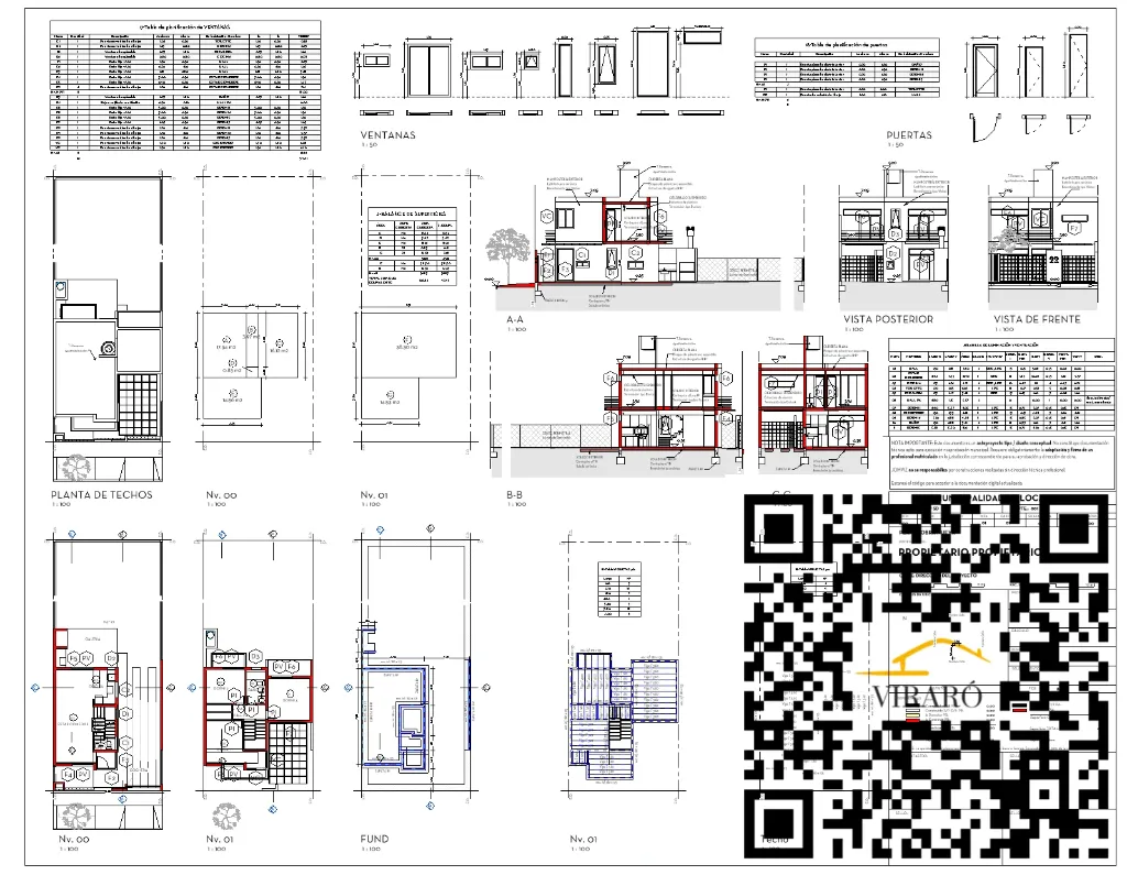 Planos Casa VIRARÓ Procrear | 88m2 | Lote 8.66m